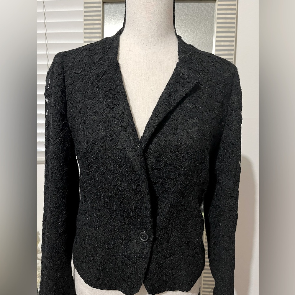 Buckley Tailers Blazer Lace Black Size Small Full Lining